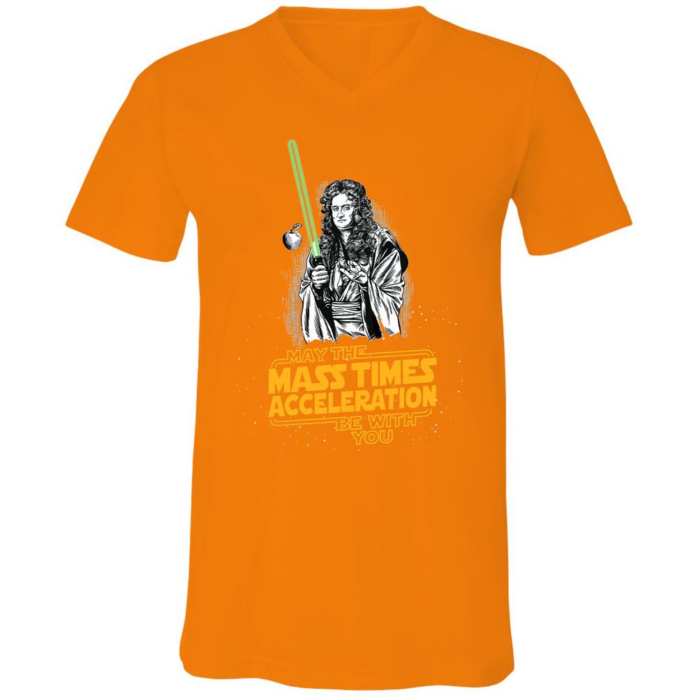 Unisex V-Neck T-Shirt - 6J8VUZR9 - Orange - 11