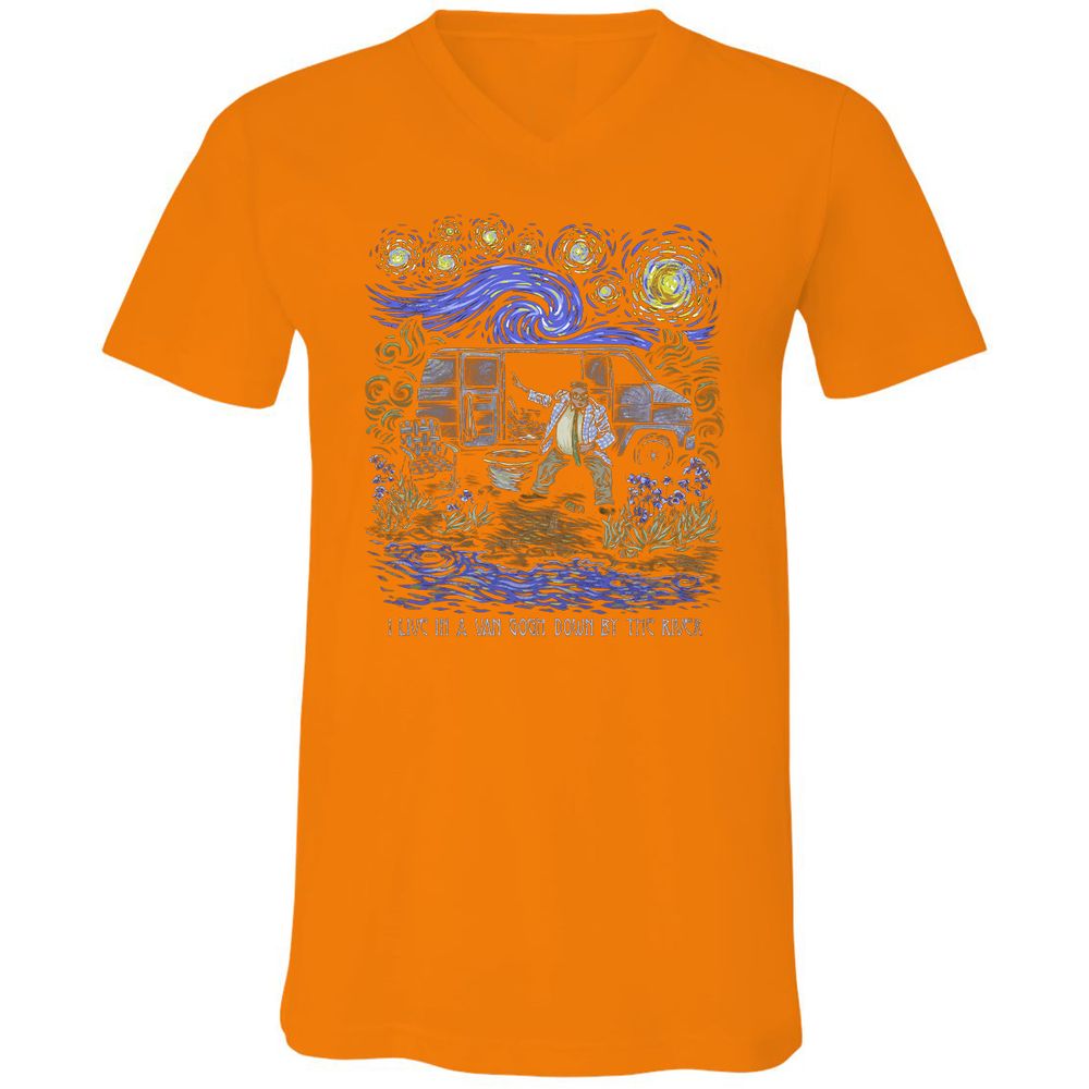 Unisex V-Neck T-Shirt - EXMMWNKE - Orange - 11