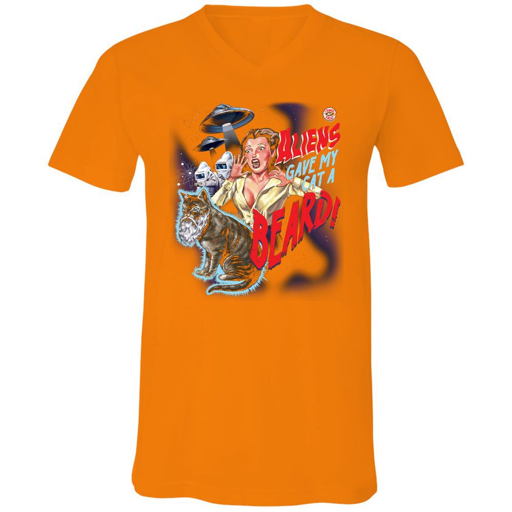 Unisex V-Neck T-Shirt - C7CU91FH - Orange - 11