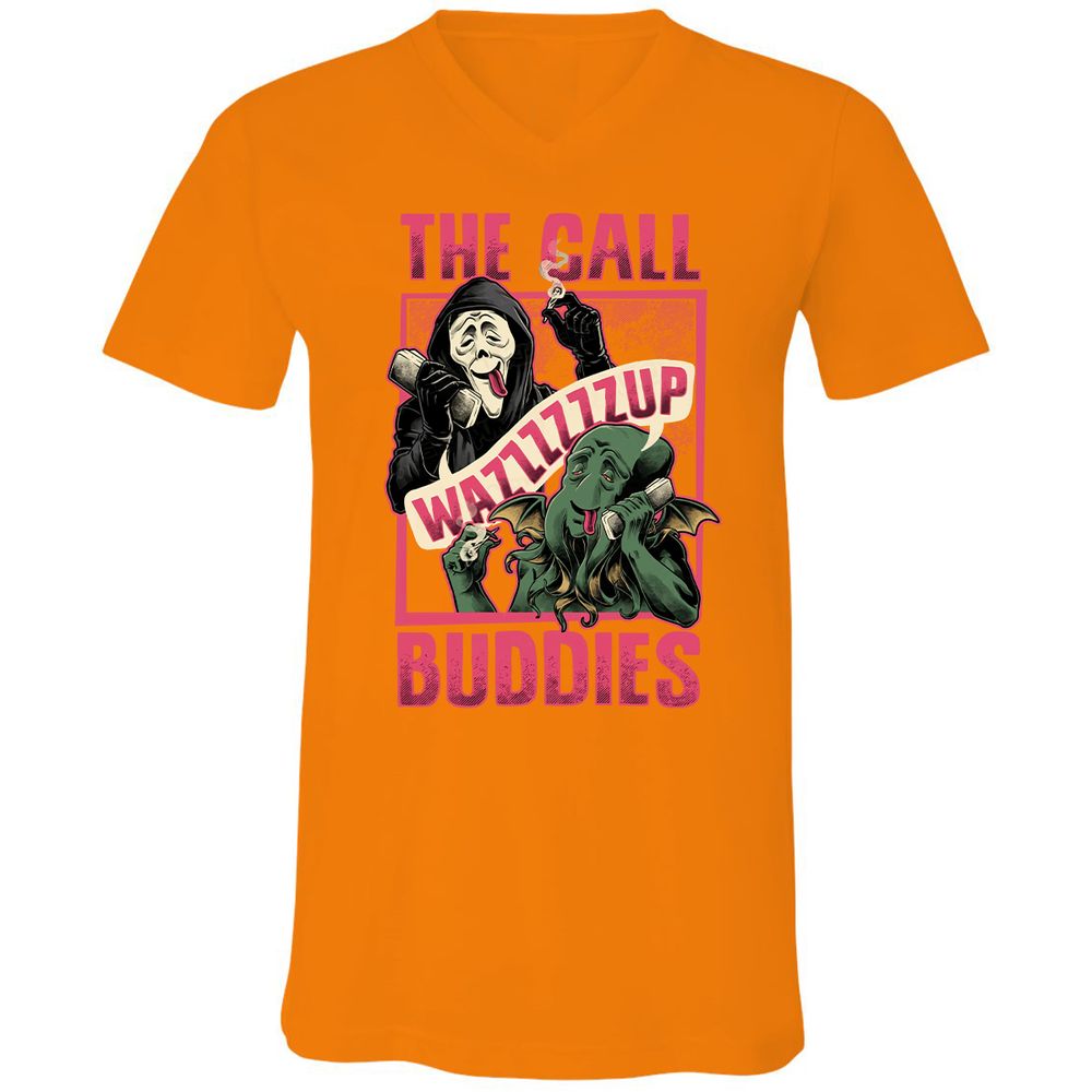 Unisex V-Neck T-Shirt - 1SZGJTSN - Orange - 11