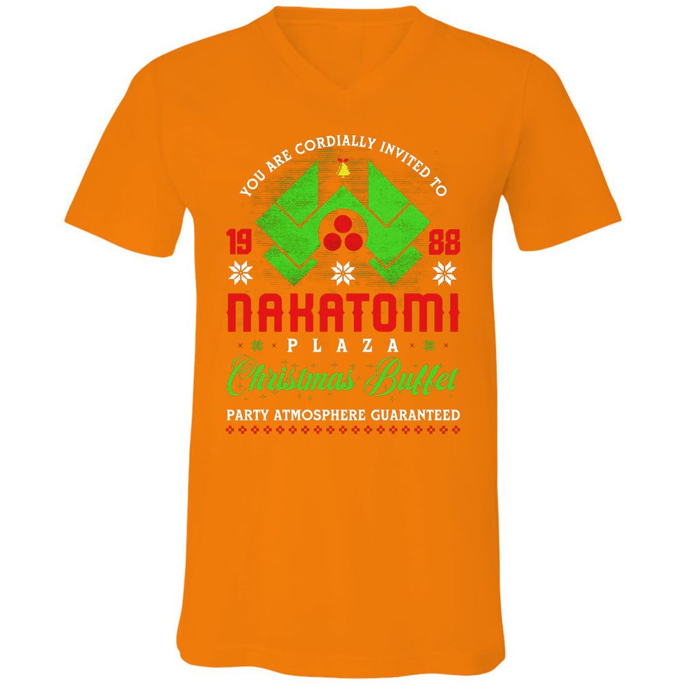 Unisex V-Neck T-Shirt - VSJDBJVV - Orange - 11