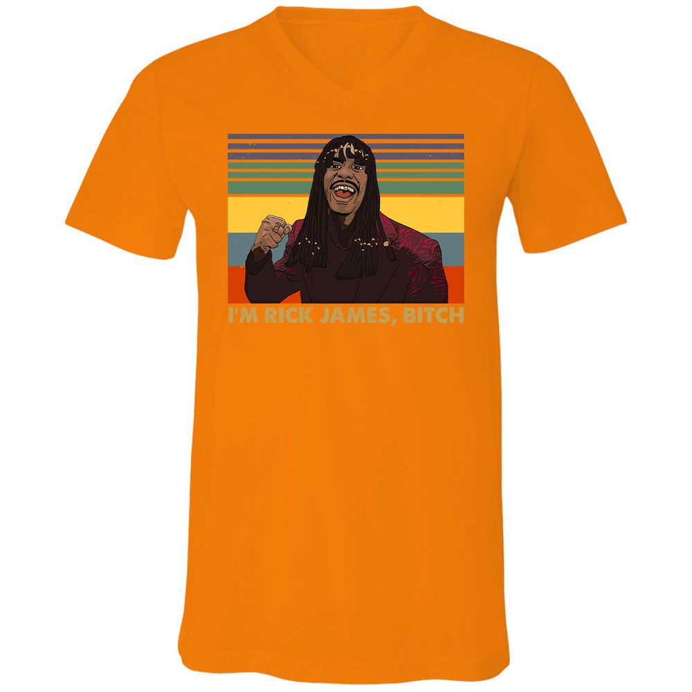 Unisex V-Neck T-Shirt - YCVB7CZR - Orange - 11