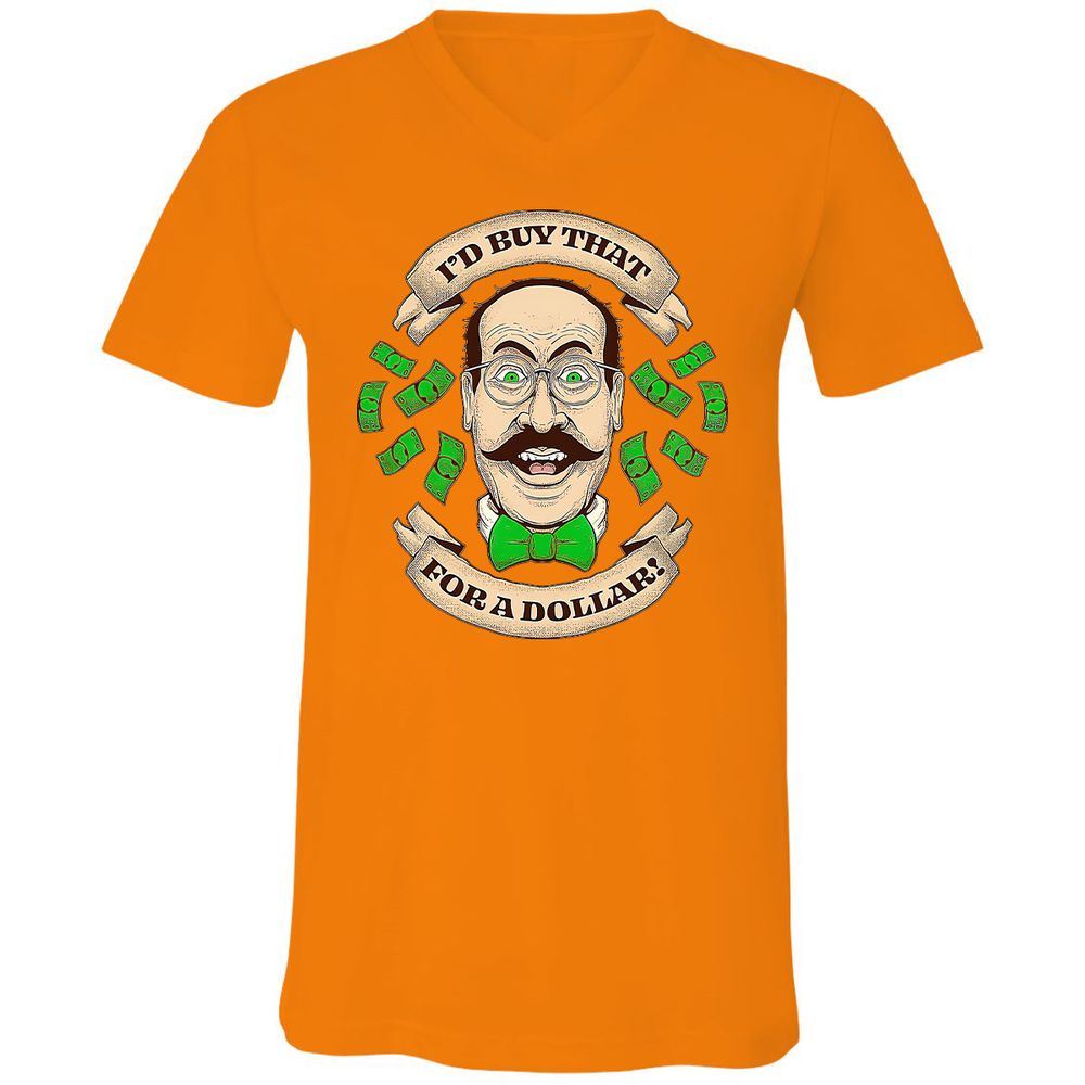 Unisex V-Neck T-Shirt - P1CV6JLN - Orange - 11