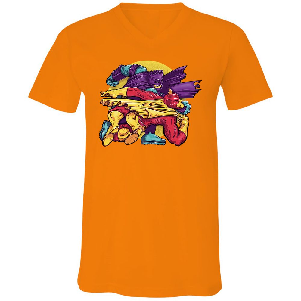 Unisex V-Neck T-Shirt - Y2S4BER6 - Orange - 11