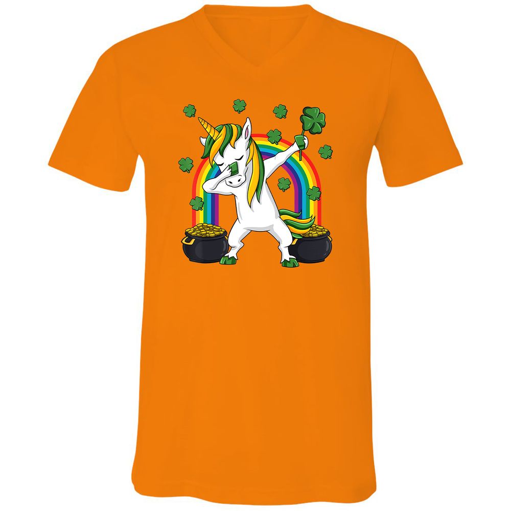 Unisex V-Neck T-Shirt - L7CL4AZK - Orange - 11