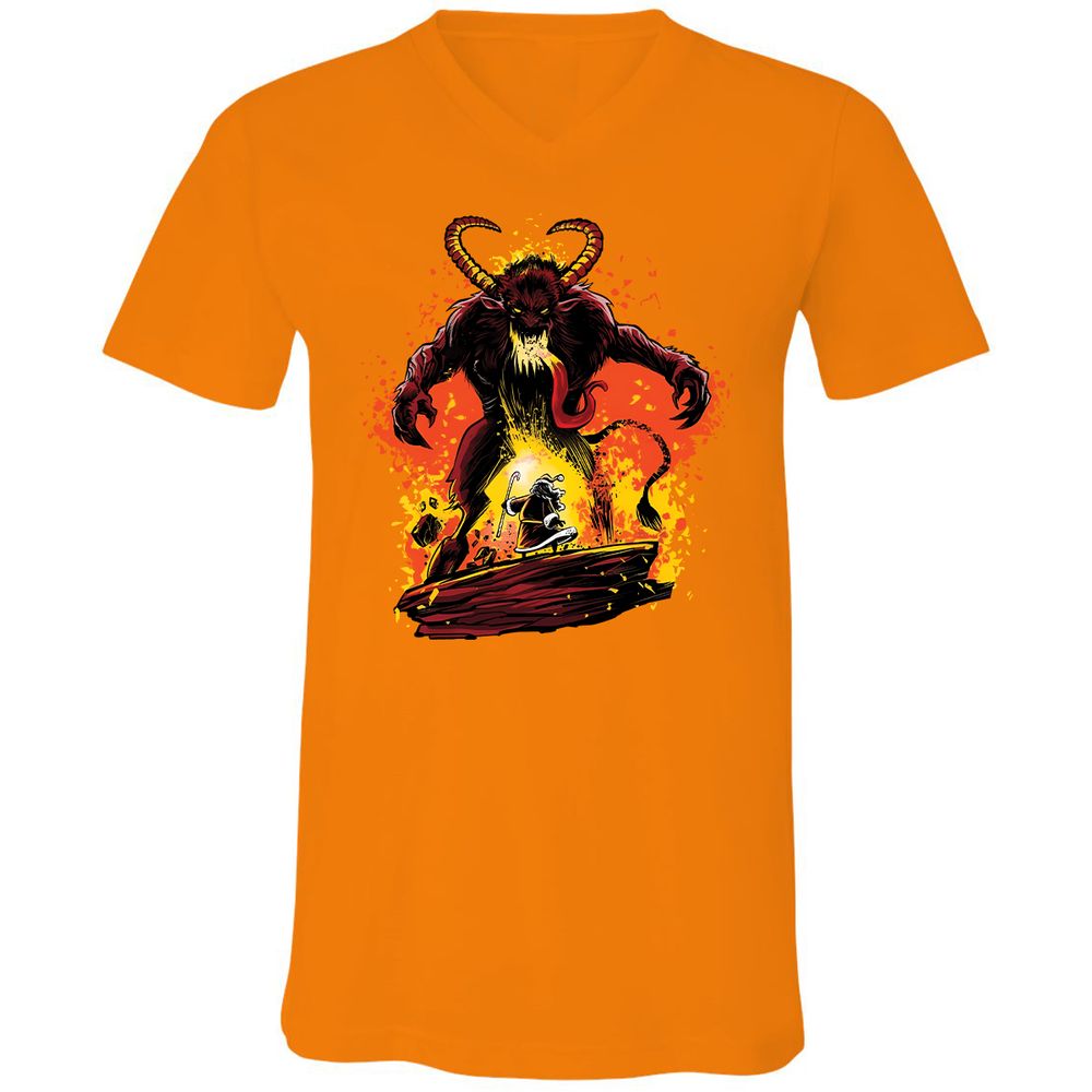 Unisex V-Neck T-Shirt - AYCB8Z2G - Orange - 11