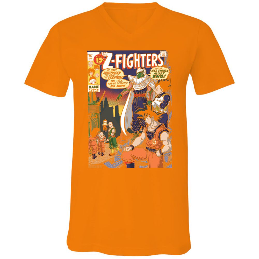 Unisex V-Neck T-Shirt - 8SUQC3H9 - Orange - 11