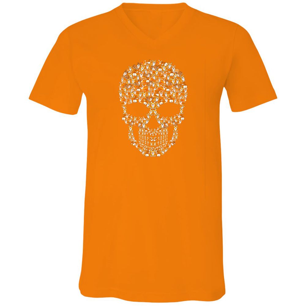 Unisex V-Neck T-Shirt - NXHDLQ9W - Orange - 11