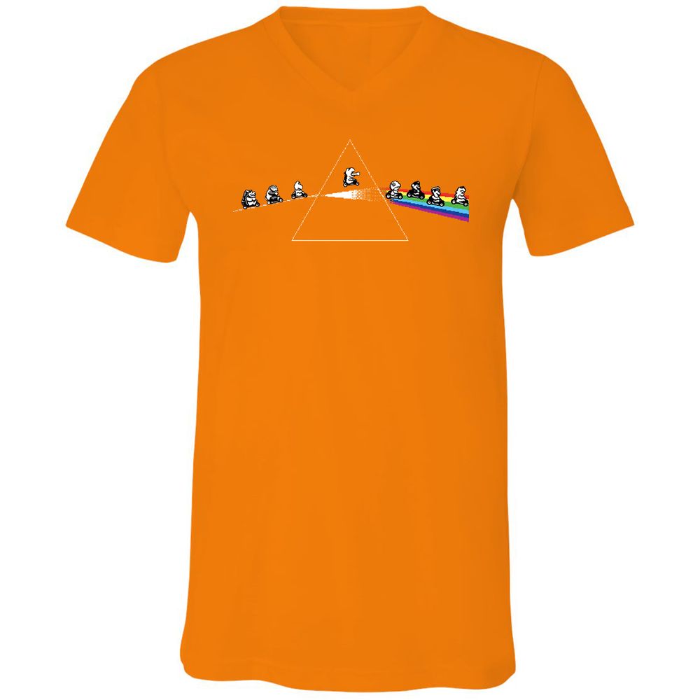 Unisex V-Neck T-Shirt - 6E3X2CED - Orange - 11