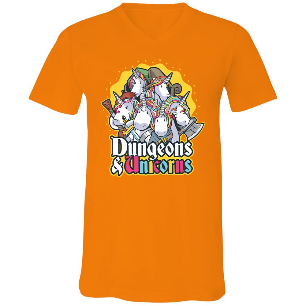 Unisex V-Neck T-Shirt - 3MB6DTY4 - Orange - 11