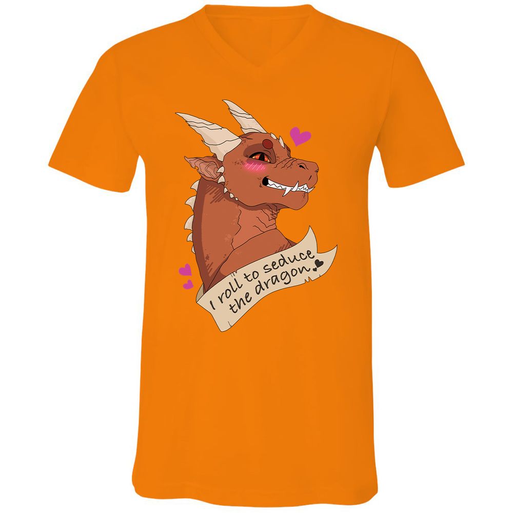 Unisex V-Neck T-Shirt - Y6L2HXKM - Orange - 11