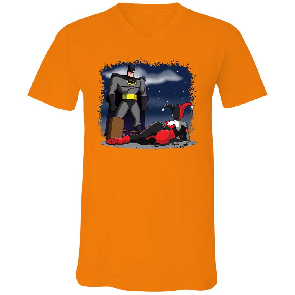 Unisex V-Neck T-Shirt - 53UP6J9Y - Orange - 11