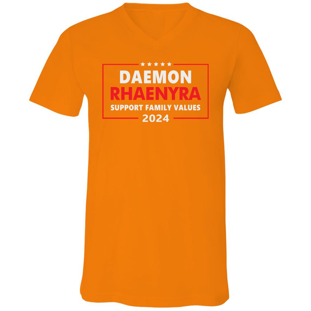 Unisex V-Neck T-Shirt - YTQ5JCNS - Orange - 11