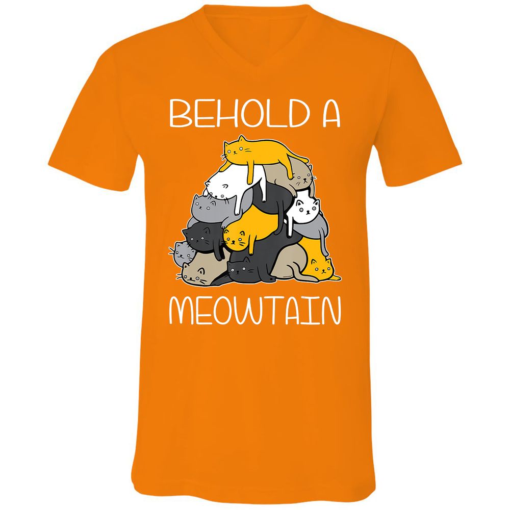 Unisex V-Neck T-Shirt - CEV3XXBY - Orange - 11