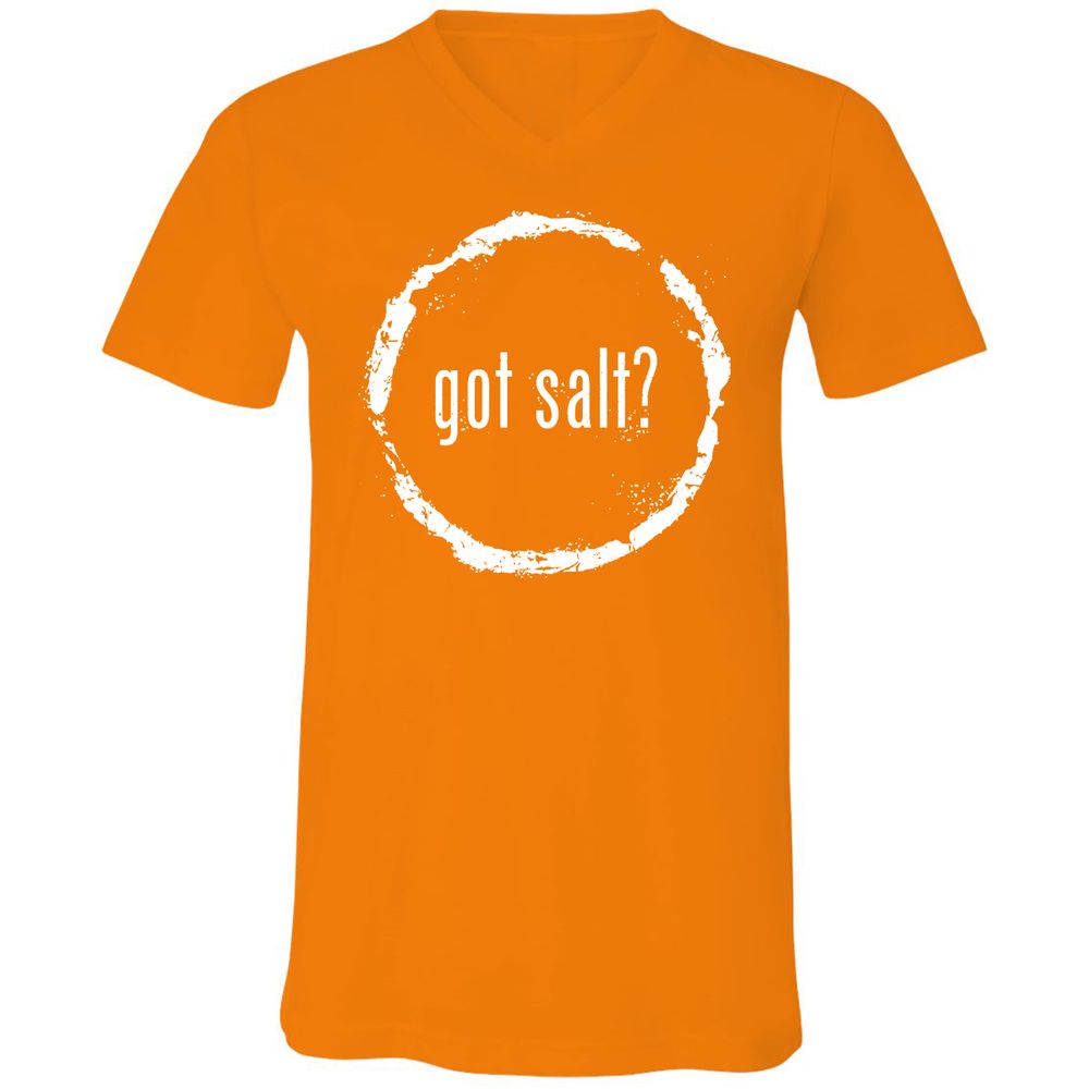 Unisex V-Neck T-Shirt - CAQLBXHW - Orange - 11
