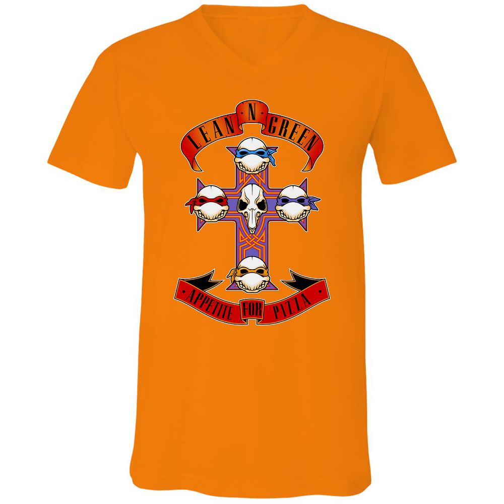 Unisex V-Neck T-Shirt - 5VHLB8M8 - Orange - 11