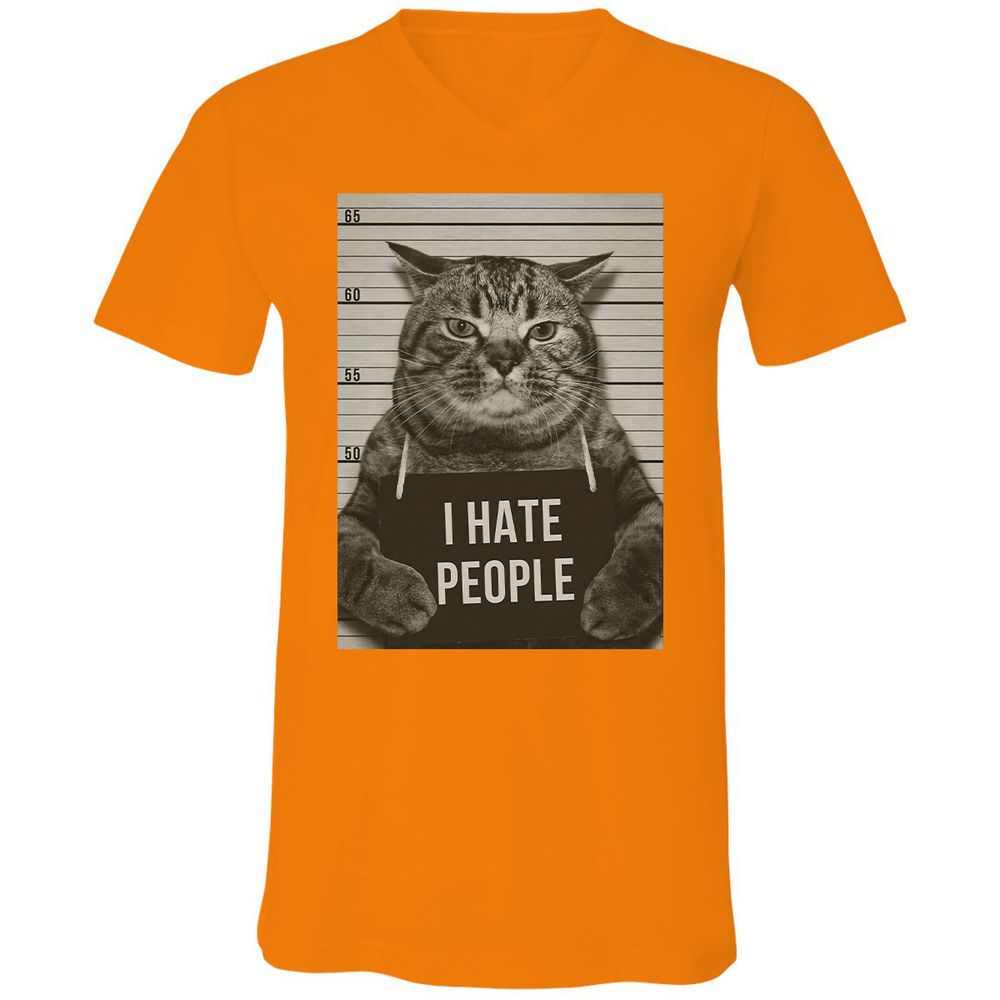 Unisex V-Neck T-Shirt - 1CEY6MXW - Orange - 11