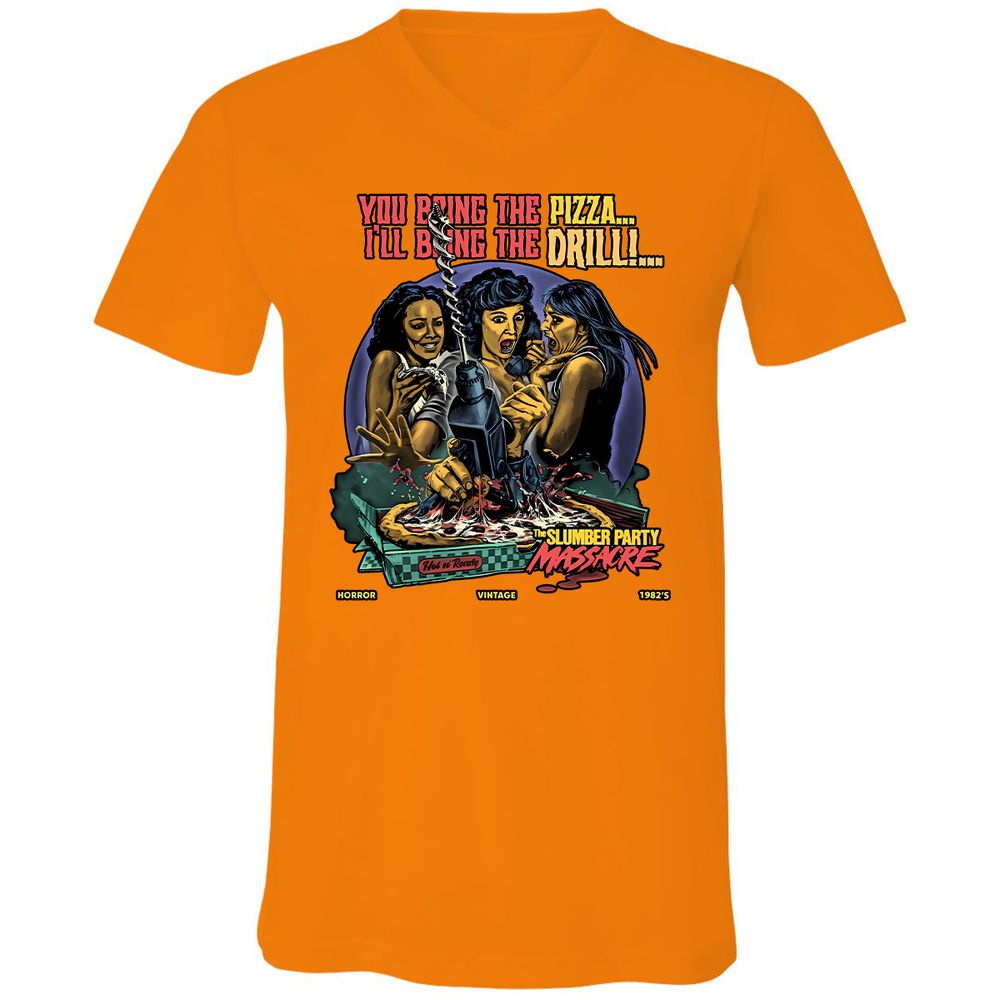 Unisex V-Neck T-Shirt - ZZU44RUV - Orange - 11