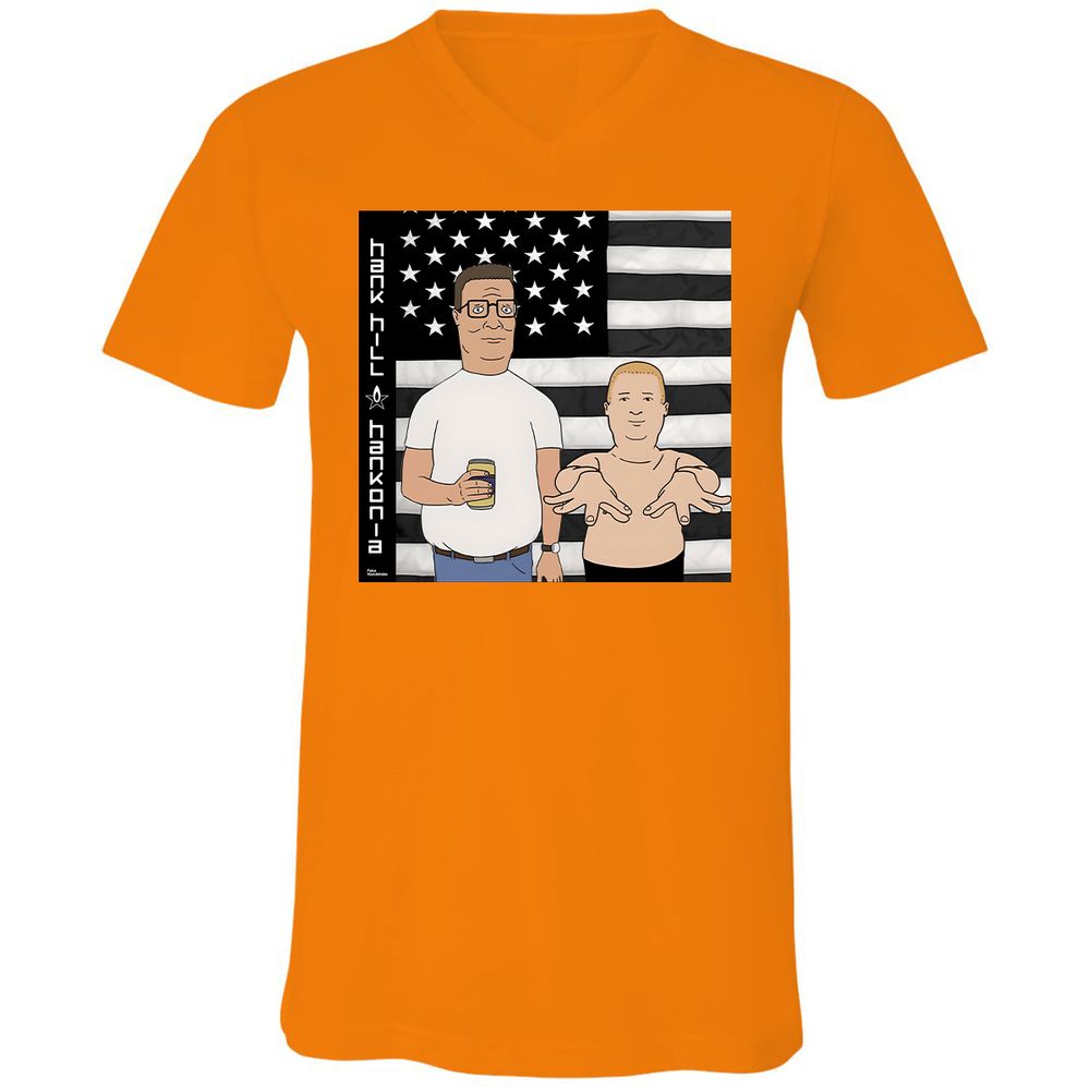 Unisex V-Neck T-Shirt - FJ74KX2E - Orange - 11