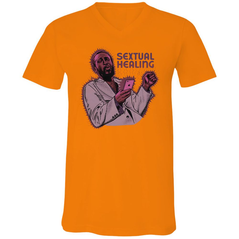 Unisex V-Neck T-Shirt - NC1REZ92 - Orange - 11