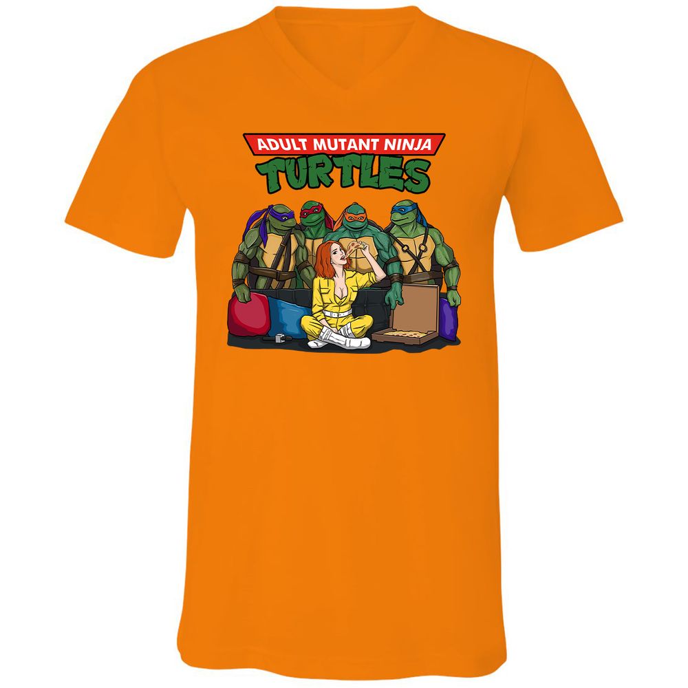 Unisex V-Neck T-Shirt - FBJ6BTTV - Orange - 11