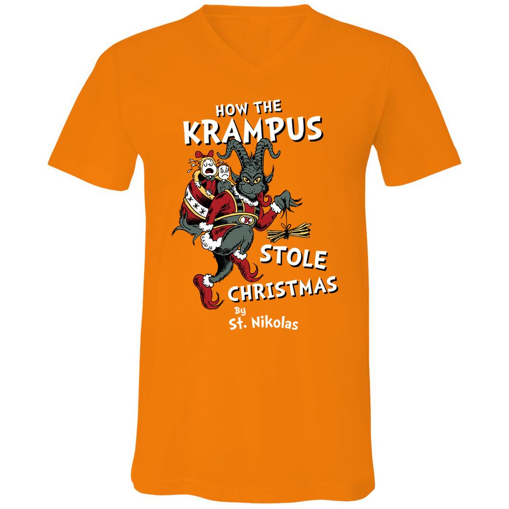 Unisex V-Neck T-Shirt - 7WBFTMYF - Orange - 11