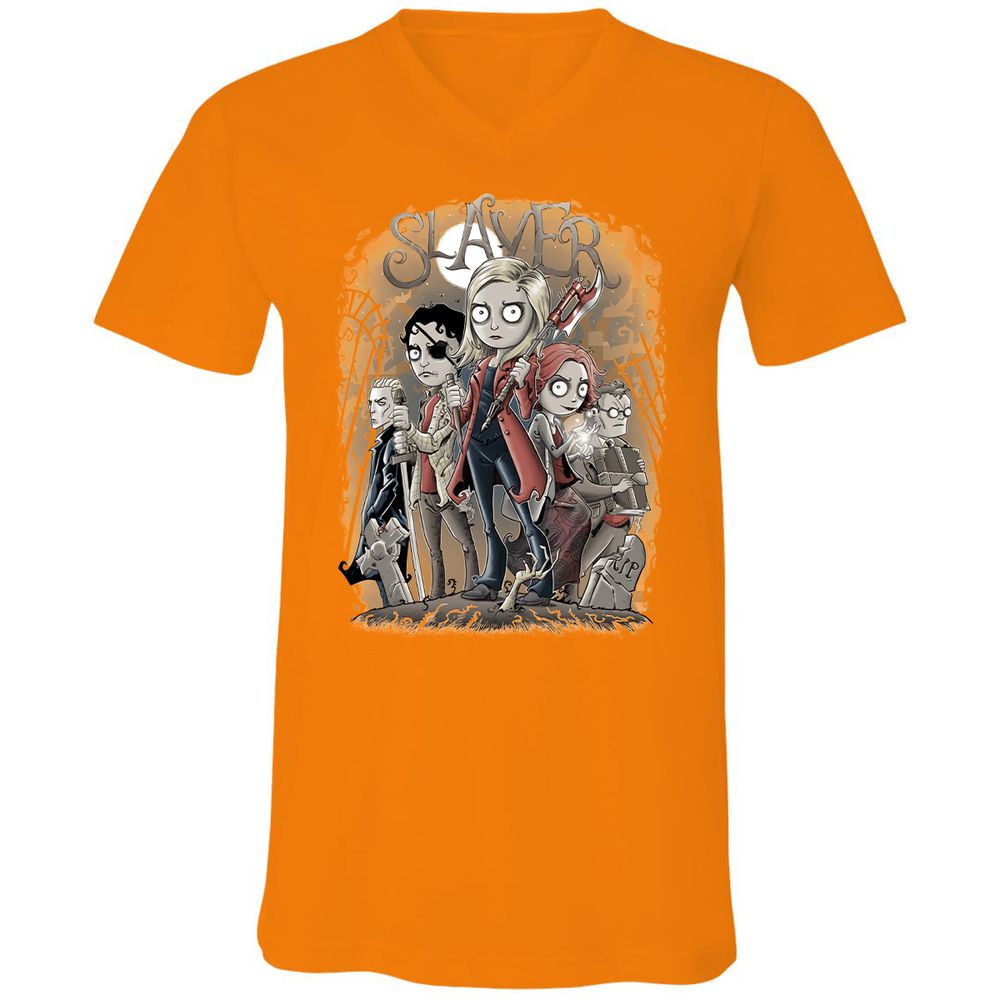 Unisex V-Neck T-Shirt - X28B66NS - Orange - 11