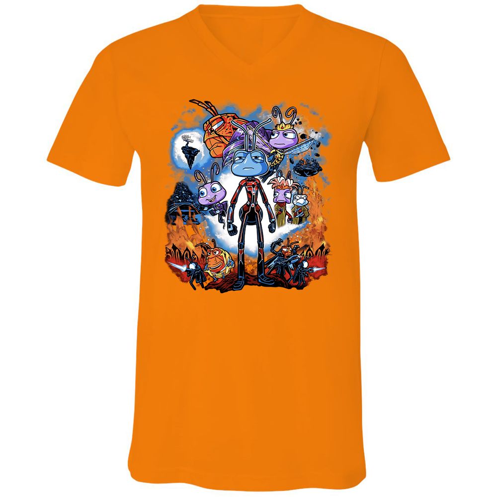 Unisex V-Neck T-Shirt - 5S83YZV3 - Orange - 11