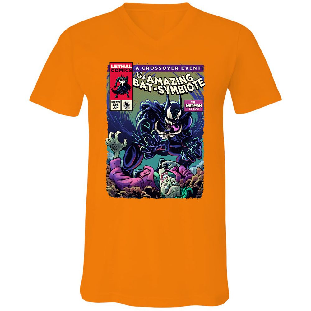 Unisex V-Neck T-Shirt - L9UWQ1BH - Orange - 11