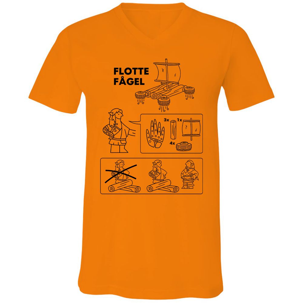 Unisex V-Neck T-Shirt - BCG3L49Y - Orange - 11