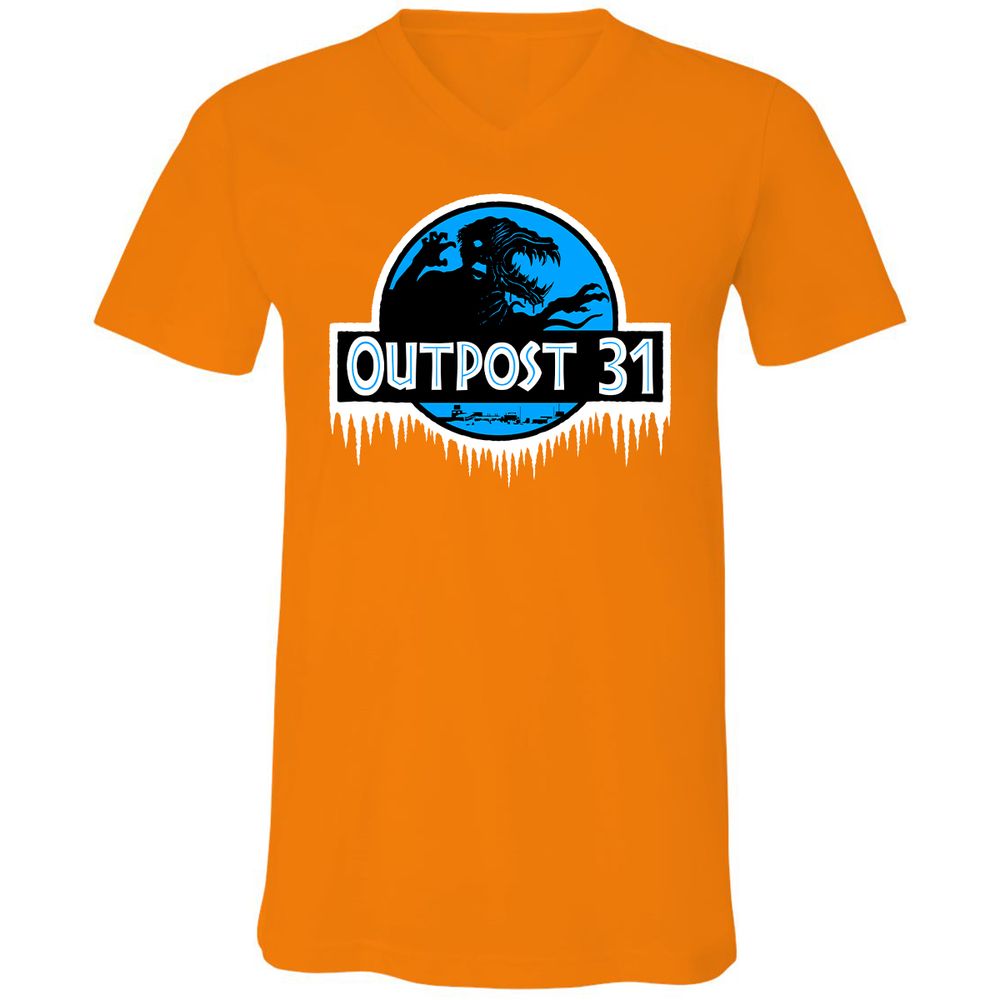 Unisex V-Neck T-Shirt - 42CAFQHZ - Orange - 11