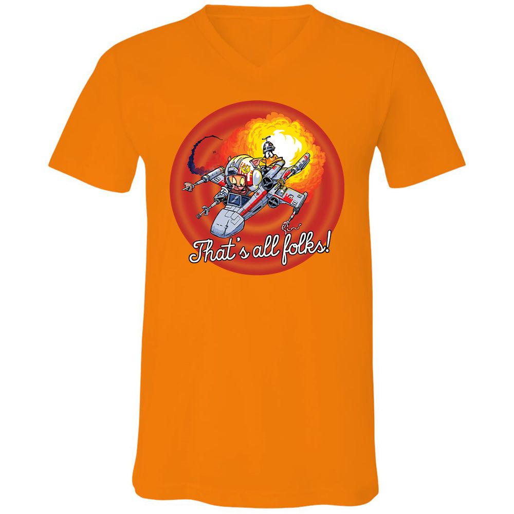 Unisex V-Neck T-Shirt - MYXKK9KA - Orange - 11