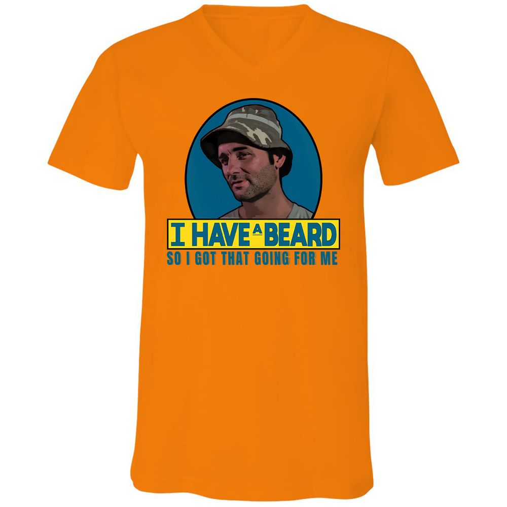Unisex V-Neck T-Shirt - QAT6EYAU - Orange - 11