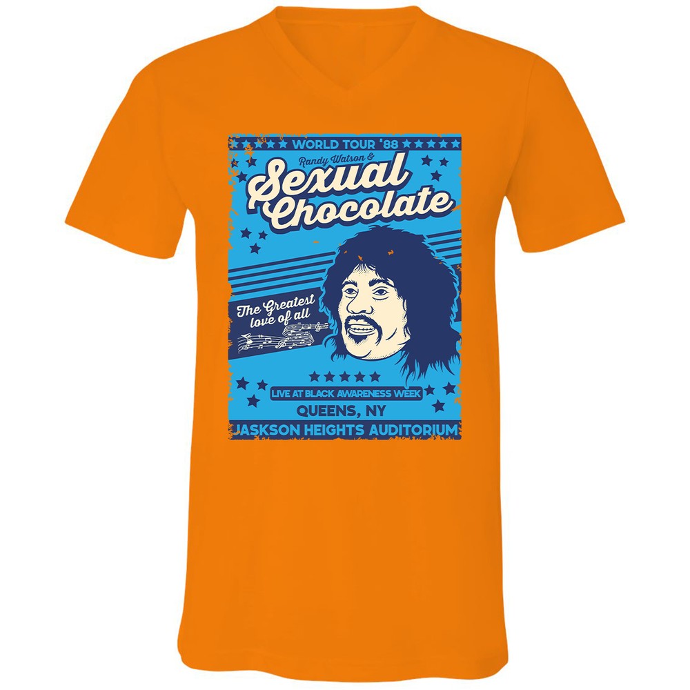 Unisex V-Neck T-Shirt - YM7GA5E7 - Orange - 11