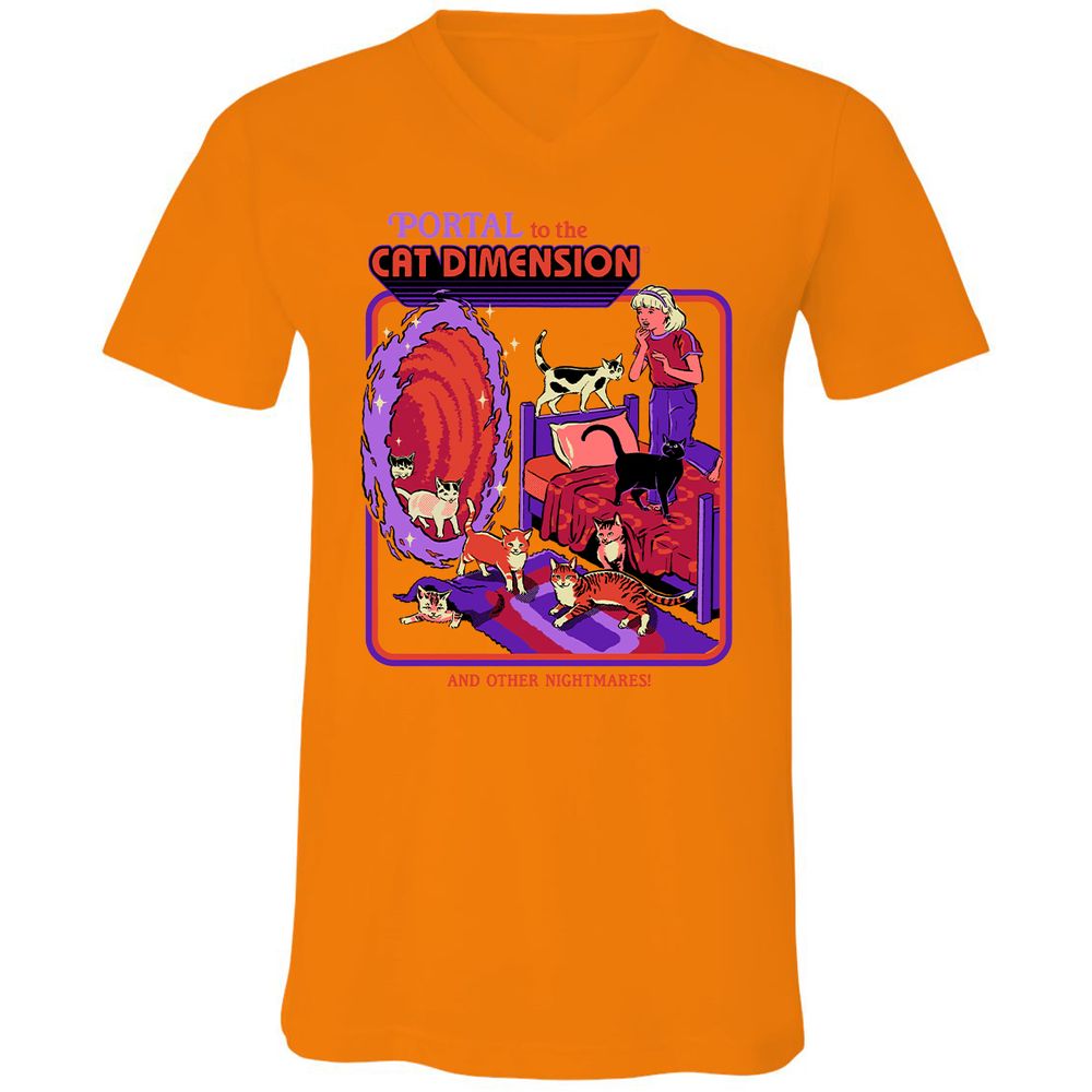 Unisex V-Neck T-Shirt - PDA35C6Y - Orange - 11