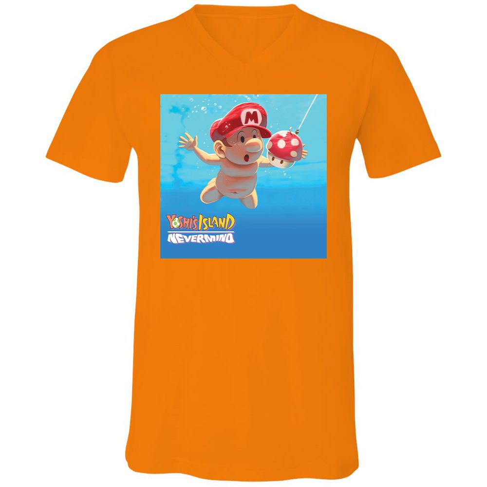 Unisex V-Neck T-Shirt - L7XCG5RH - Orange - 11