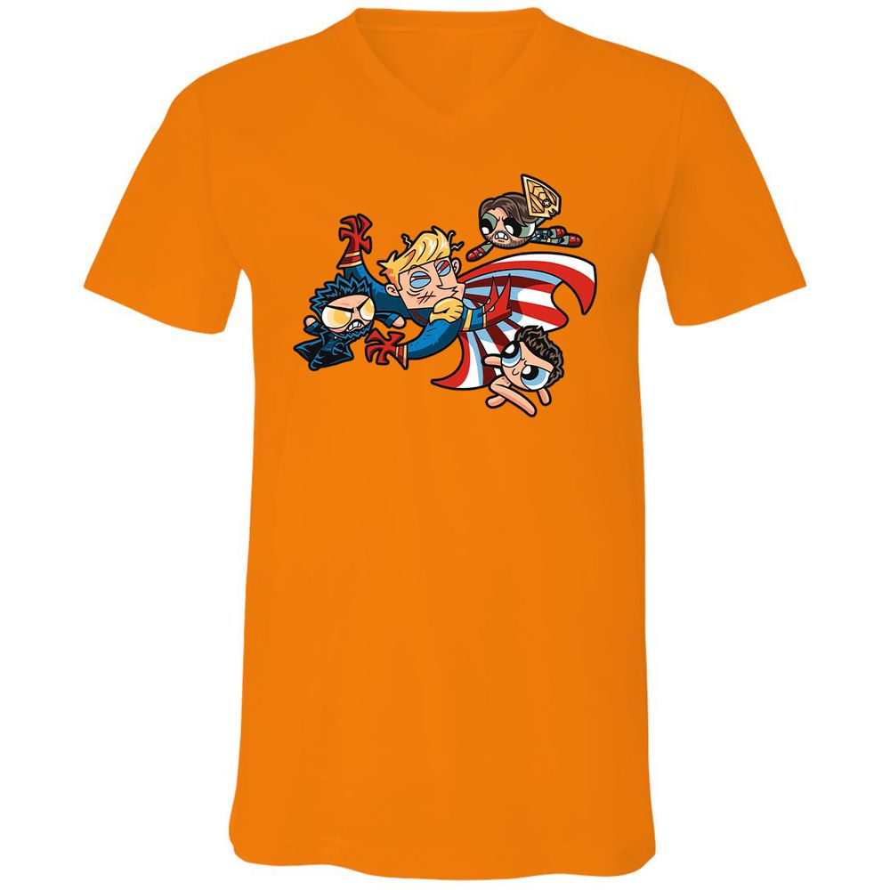Unisex V-Neck T-Shirt - BUDU6RFA - Orange - 11
