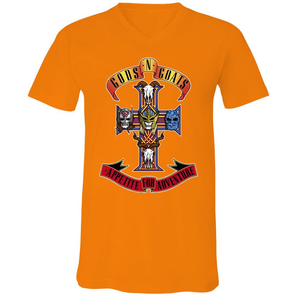 Unisex V-Neck T-Shirt - 87NKQUMR - Orange - 11