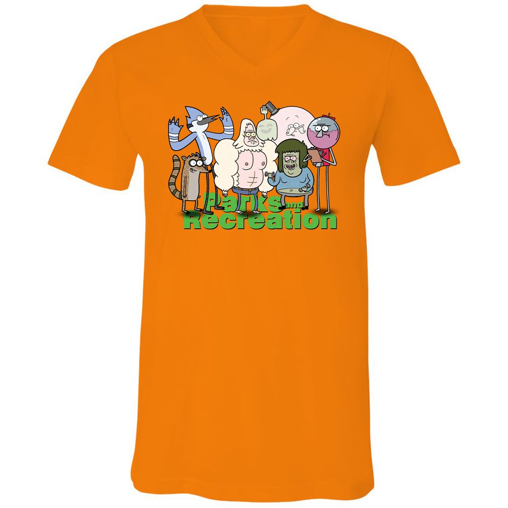 Unisex V-Neck T-Shirt - NX5JD1PC - Orange - 11