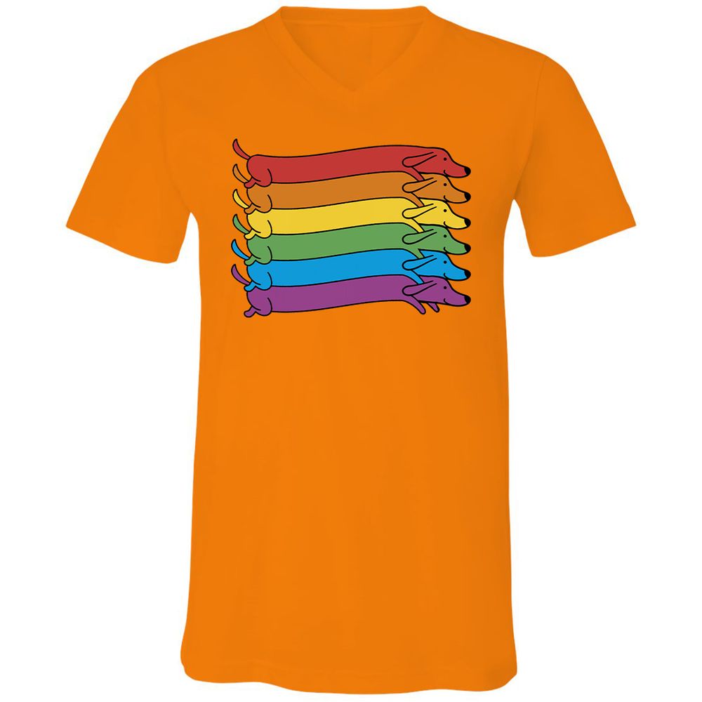 Unisex V-Neck T-Shirt - 81EKBAYZ - Orange - 11