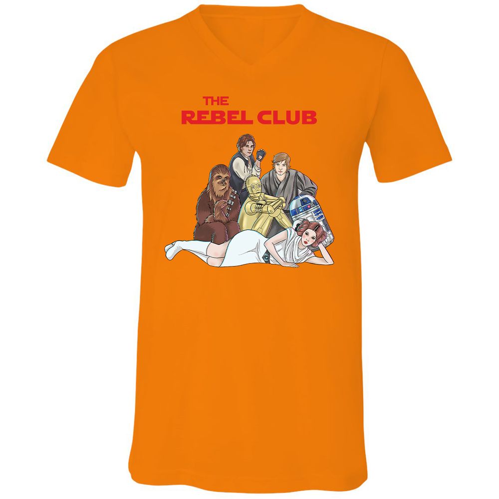 Unisex V-Neck T-Shirt - L9E5HNHR - Orange - 11