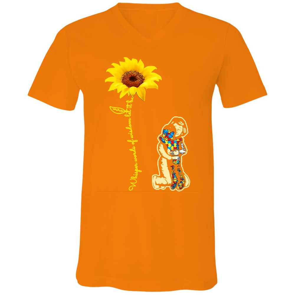 Unisex V-Neck T-Shirt - 4SWCKU3W - Orange - 11