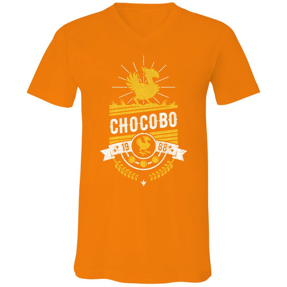 Unisex V-Neck T-Shirt - 16Q8U9QS - Orange - 11