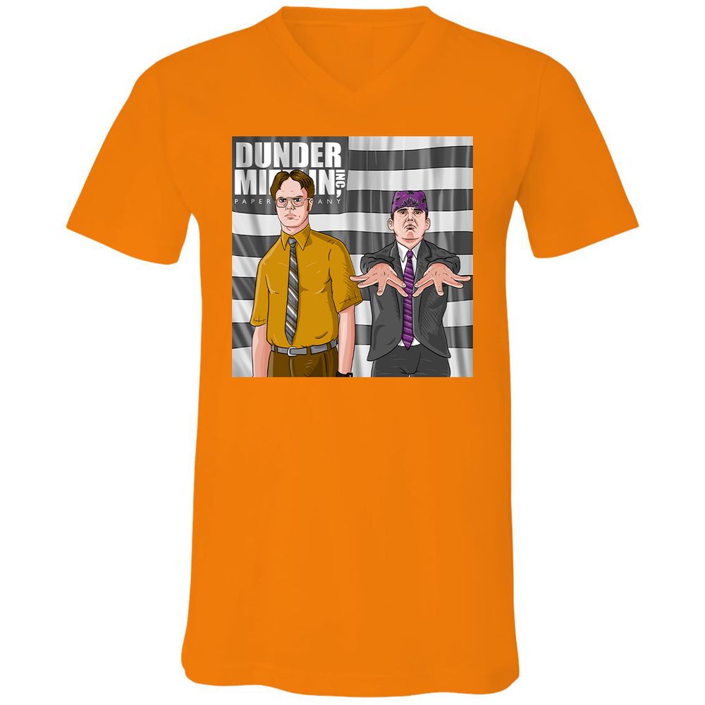Unisex V-Neck T-Shirt - 78FT7P78 - Orange - 11