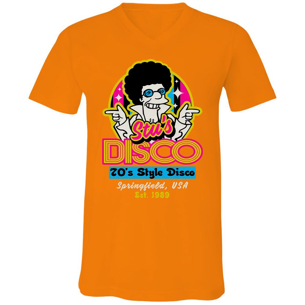 Unisex V-Neck T-Shirt - 7QZ6GXXU - Orange - 11