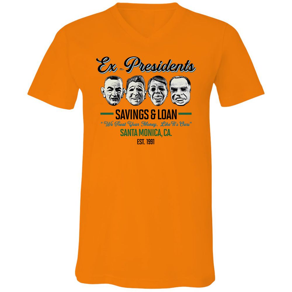 Unisex V-Neck T-Shirt - MLE5JQ85 - Orange - 11
