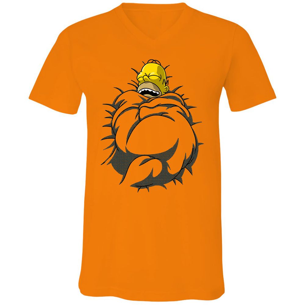 Unisex V-Neck T-Shirt - KXZJJ9PL - Orange - 11