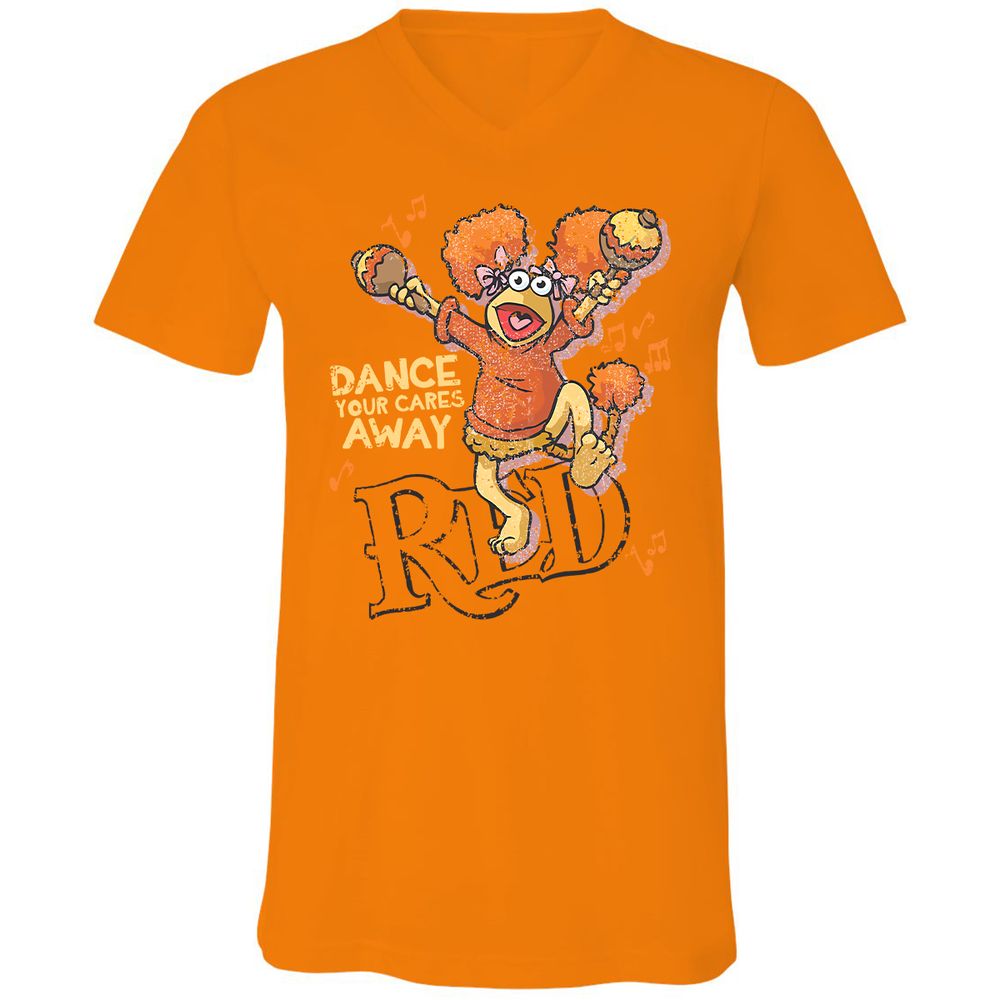 Unisex V-Neck T-Shirt - TD1P91WM - Orange - 11