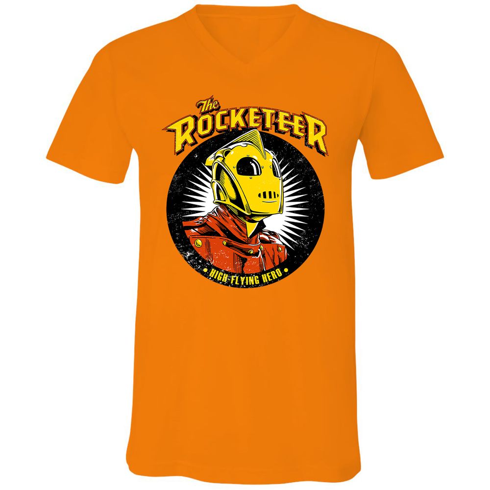 Unisex V-Neck T-Shirt - AAHZVV2L - Orange - 11