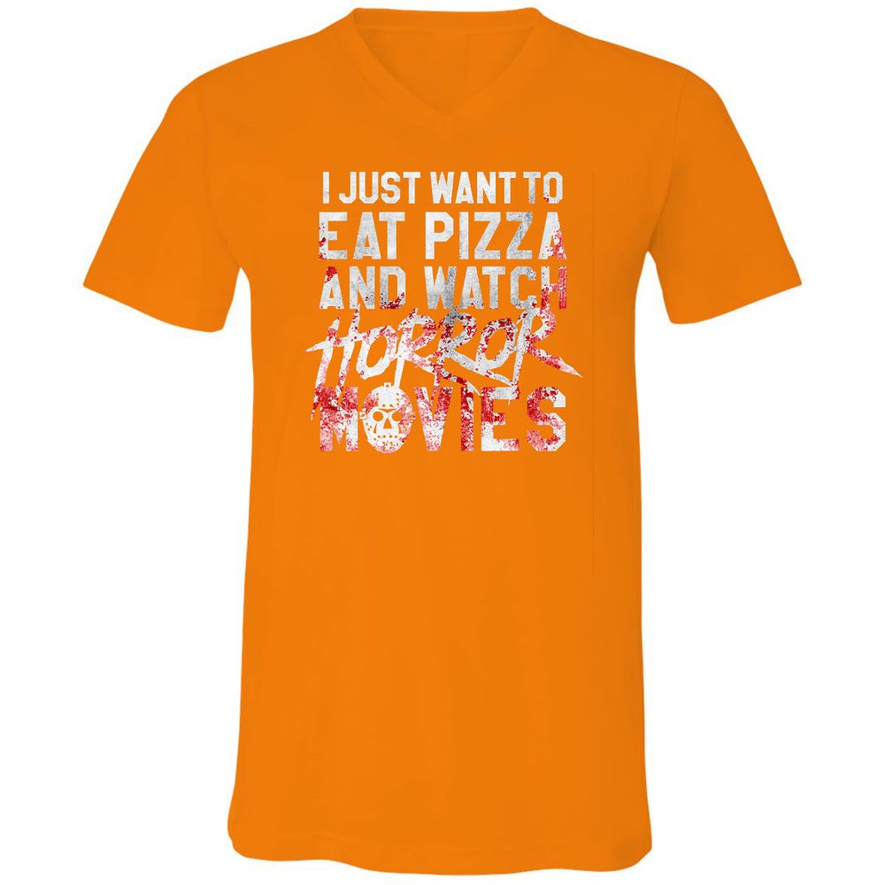 Unisex V-Neck T-Shirt - FTTVXN8J - Orange - 11